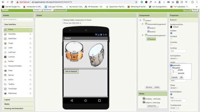 How to create your own drum app in MIT app inventor 2