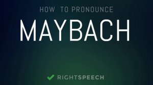 Maybach - How to pronounce Maybach