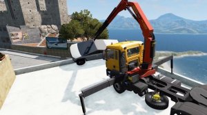 Crane Truck Car Rescue - Tesla Cybertruck vs Crane