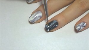 Мраморный дизайн ногтей гель лаками