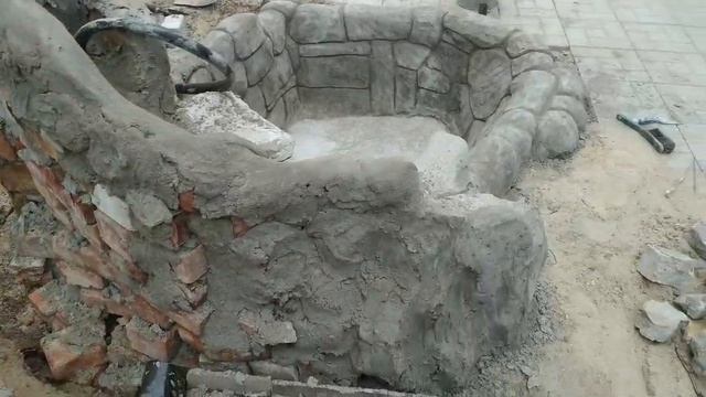 фонтан водопад из арт бетона своими руками ,    видео  от  канала  Тяп  ляп.