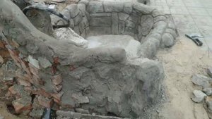 фонтан водопад из арт бетона своими руками , видео от канала Тяп ляп.