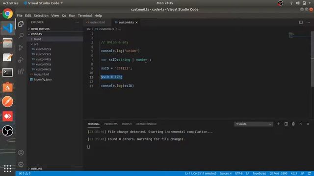 Union & any | Part #6 | TypeScript tutorial in Hindi