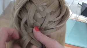 Многопрядная коса  Пятипрядка + Рыбка Ёлочка  Причёска в школу   Hair tutorial Braid