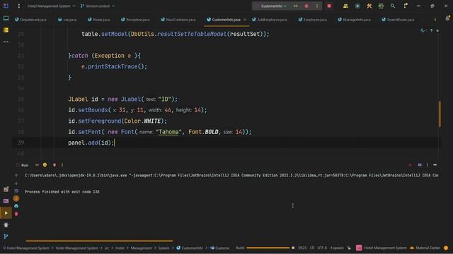 Hotel Management System | Creating  Customer-Info  Class | Java Project