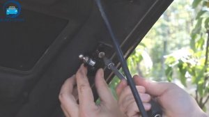 Установка амортизаторов капота на Mitsubishi Pajero Wagon 4 / Митцубиши Паджеро Вагон 4