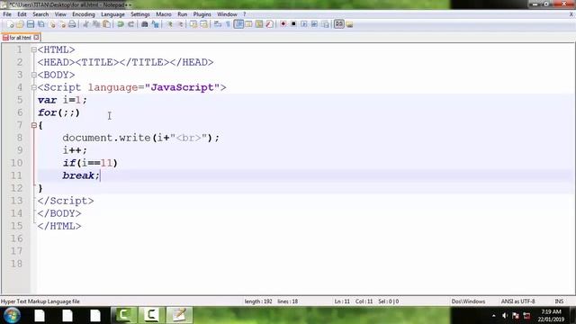 javascipt in hindi | for loop | javascript