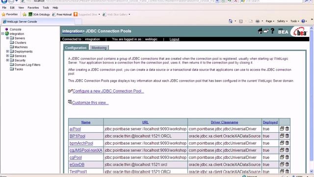 JDBC Connection Pool Weblogic Part2 смотреть онлайн