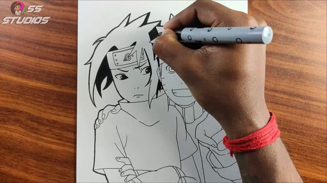 How to draw Naruto and Sasuke || How to draw anime step by step смотреть онлайн