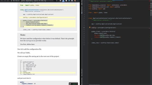 Python Aiohttp dependency injection tutorial - руководство для начинающих / Dependency Injector