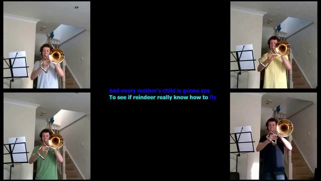 The Christmas Song KARAOKE with a Trombone Quartet смотреть онлайн