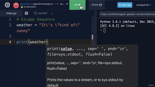 Escape Sequences in python - python basics - python tutorials - #lecture 18 смотреть онлайн