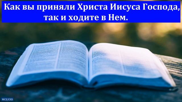 "Как приняли Христа, так и ходите в Нём". И. Никитков. МСЦ ЕХБ смотреть онлайн