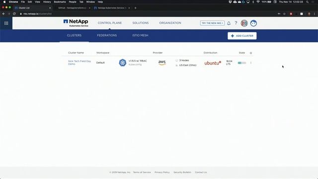 NetApp Kubernetes Service Cluster Creation Demo смотреть онлайн