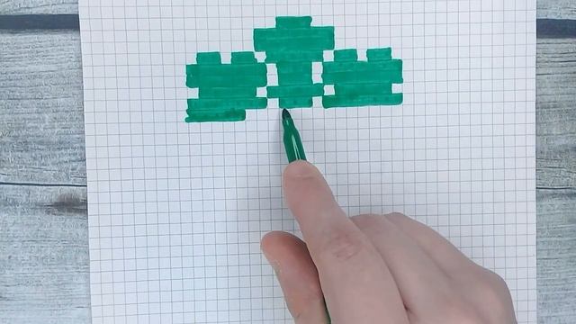 Как рисовать по клеточкам Брокколи / Рисунки по клеточкам - Еда с глазами / Лайк АРТ