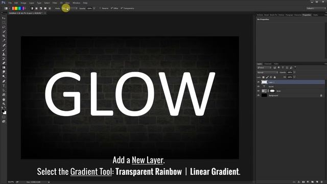 Rainbow Neon Glow Text Effect - Photoshop Tutorial