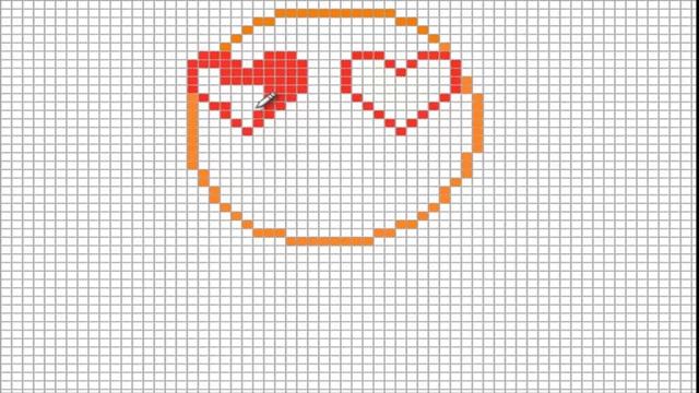 Рисунки по клеточкам. Смайл. Влюбленный. Целую неделю смотреть онлайн