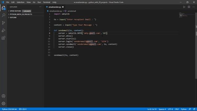 email sender project in python