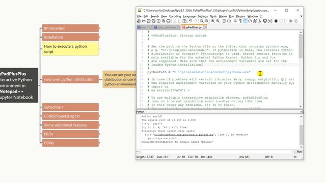 Run Python in Notepad++ with Interactive Python Environment using PyPadPlusPlus смотреть онлайн