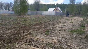 Уборка травы перед вспашкой мотоблок МТЗ минитрактор