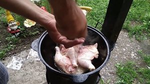 ЗАМОРОЖЕНЫЕ ОКОРОЧКА В КАЗАНЕ НА КОСТРЕ