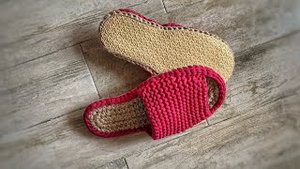 Домашние вязаные тапочки_3 урок. Резиновая подошва для тапочек