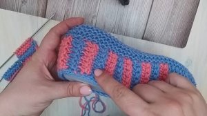 ДОМАШНИЕ СЛЕДКИ - ТАПОЧКИ НА 2Х СПИЦАХ. ПОДРОБНЫЙ МАСТЕР КЛАСС