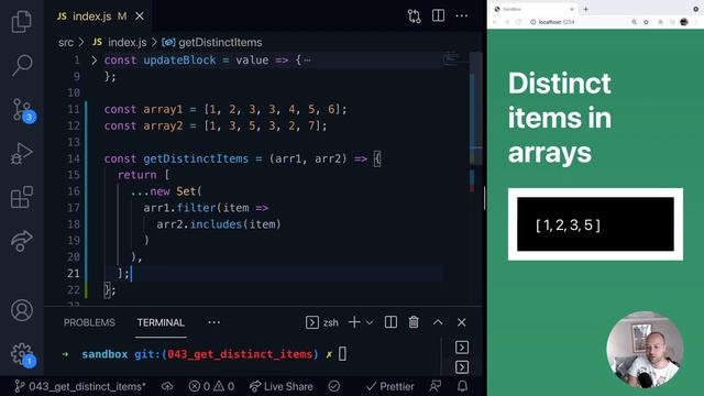 DevTips Daily: How to get the distinct items from two arrays in JavaScript