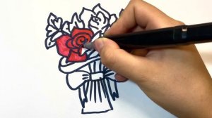 Как нарисовать букет цветов ?