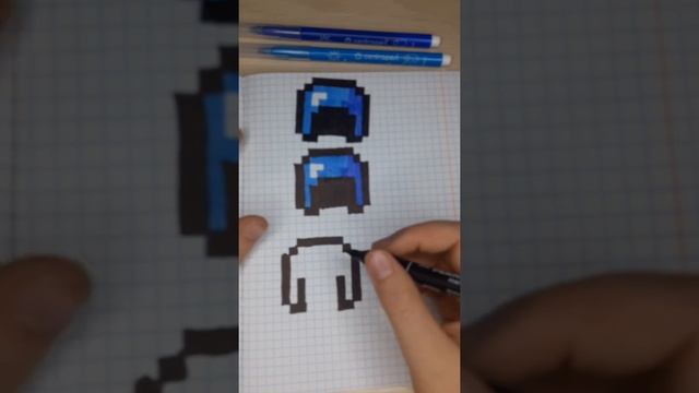 как нарисовать алмазный шлем из майнкравта по клеточкам?? смотреть онлайн