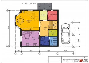 Проект каркасного дома 122,6 кв. м. с развертками каркаса стен