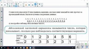 Вариационные ряды. Абсолютная и относительная частоты.