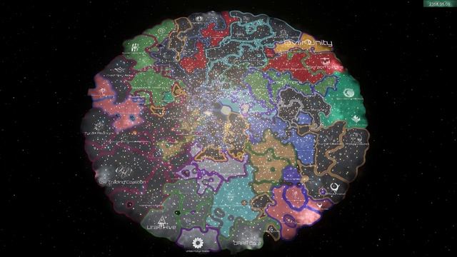 Stellaris - 4000 Star Galaxy timelapse - 60 AI Empires - 5 Fallen Empires - 200 Years смотреть онлайн