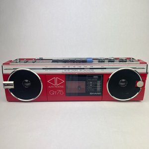 Винтажный кассетный магнитофон Sharp QT-75 Red Boombox AM FM Radio-Япония-80-Х