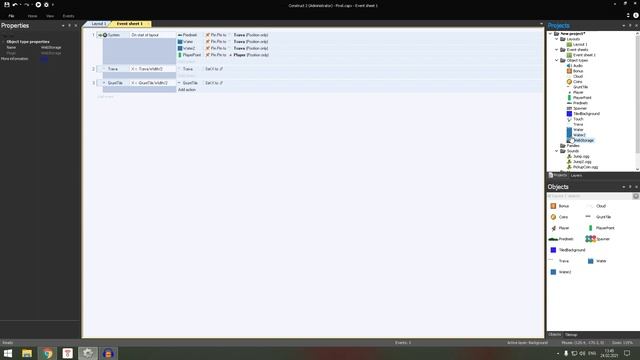 Runner в Construct 2. Бесконечный уровень, Спавн монет, Движение игрока