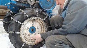 Мотоблок Нева. Отвал и цепи противоскольжения к нему.