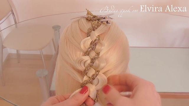 Коса 2+2 Две пряди + две ленты Видео урок смотреть онлайн