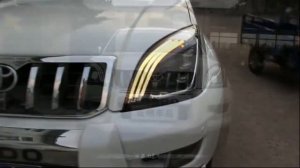 Передние фары Led тюнинг оптика Toyota Land Cruiser Prado 120 ксенон стиль W222