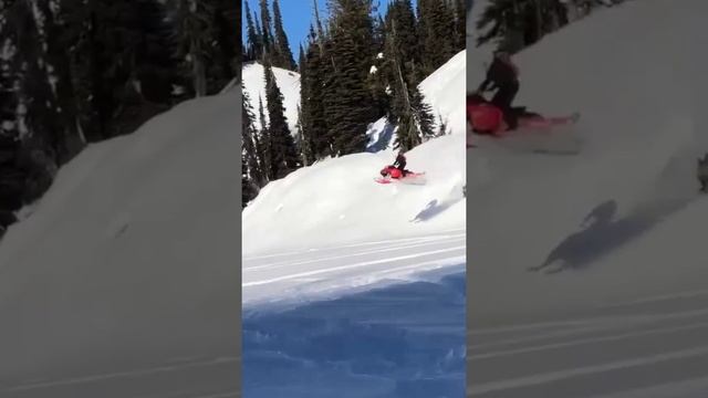 Flat landing = broken sled #skidoo #lynx #snowmobile #crash #fail #snowmobilefail