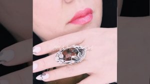 Ручная работа Мастеров Дагестана ФИЛИГРАНЬ Серебро 925 пробы Камень Султанит Вес кольца 24 гр