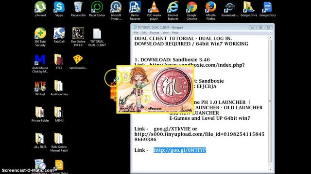 Dual Client 64bit Win7 Ran Online PH Launcher 1.0