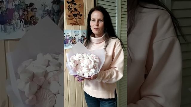Сладкий букет своими руками из зефира и маршмеллоу!!! ????