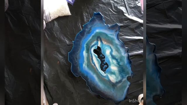 Resin art. Срез камня эпоксидной смолой