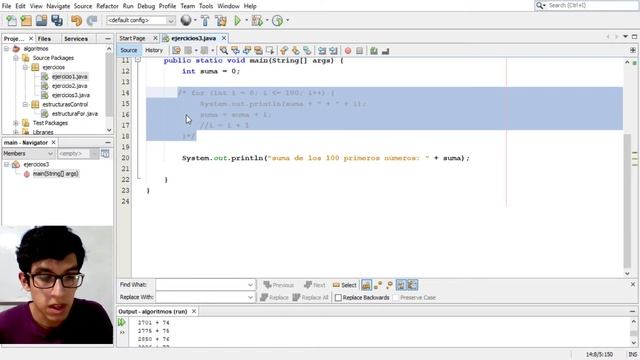 Suma de los 100 primeros números enteros - usamos For y While | Algoritmos en Java смотреть онлайн