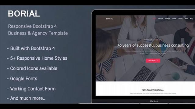 Borial - Bootstrap 4 Business & Agency Template | Themeforest Website Templates and Themes смотреть онлайн