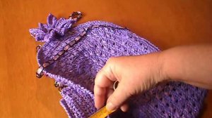 Вязание из пакетов . Сумка с застежкой- цветком