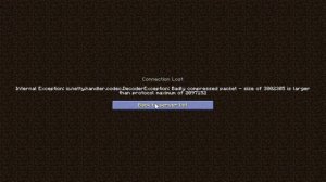 Minecraft Error Internal Exception: io.netty.handler.codec.DecoderException.