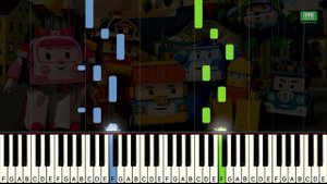 Robocar Poli Construction Song Easy Piano Tutorial