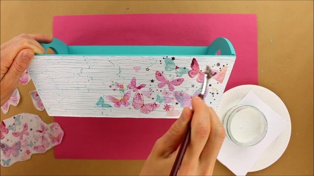 Decoupage wooden basket with crackles - Decoupage box - Decoupage tutorial - decoupage for beginner смотреть онлайн