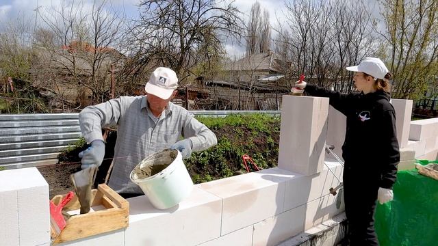 Каретка для кладки газоблока. | Третий ряд | Дом из газоблока